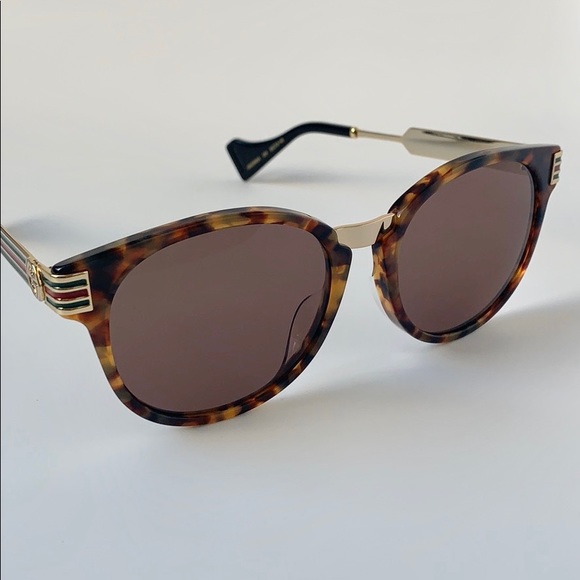 Gucci Sunglasses GG0586SA 004 Havana/Gold/Brown - Picture 5 of 8